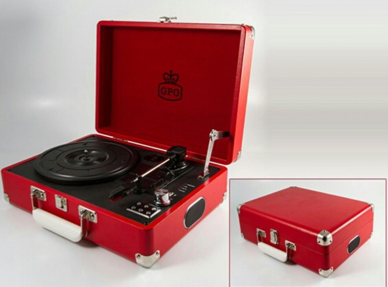 Attache suitcase record player