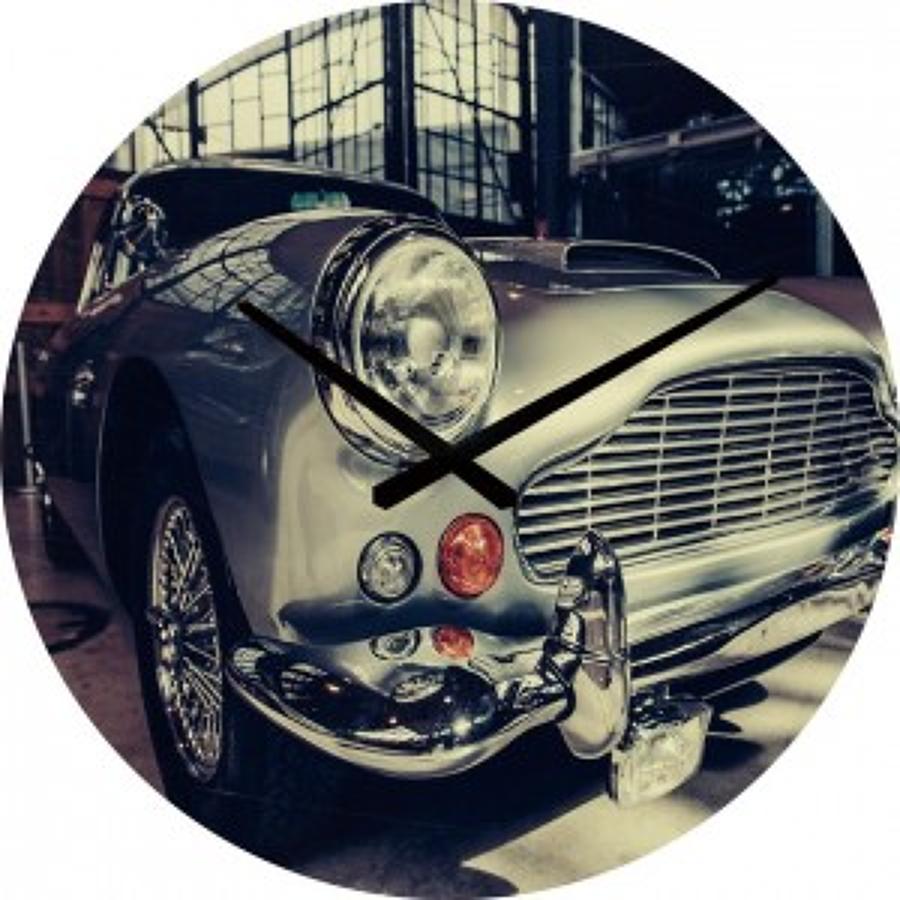 Tempered glass Aston Martin wall clock 80 cm diameter