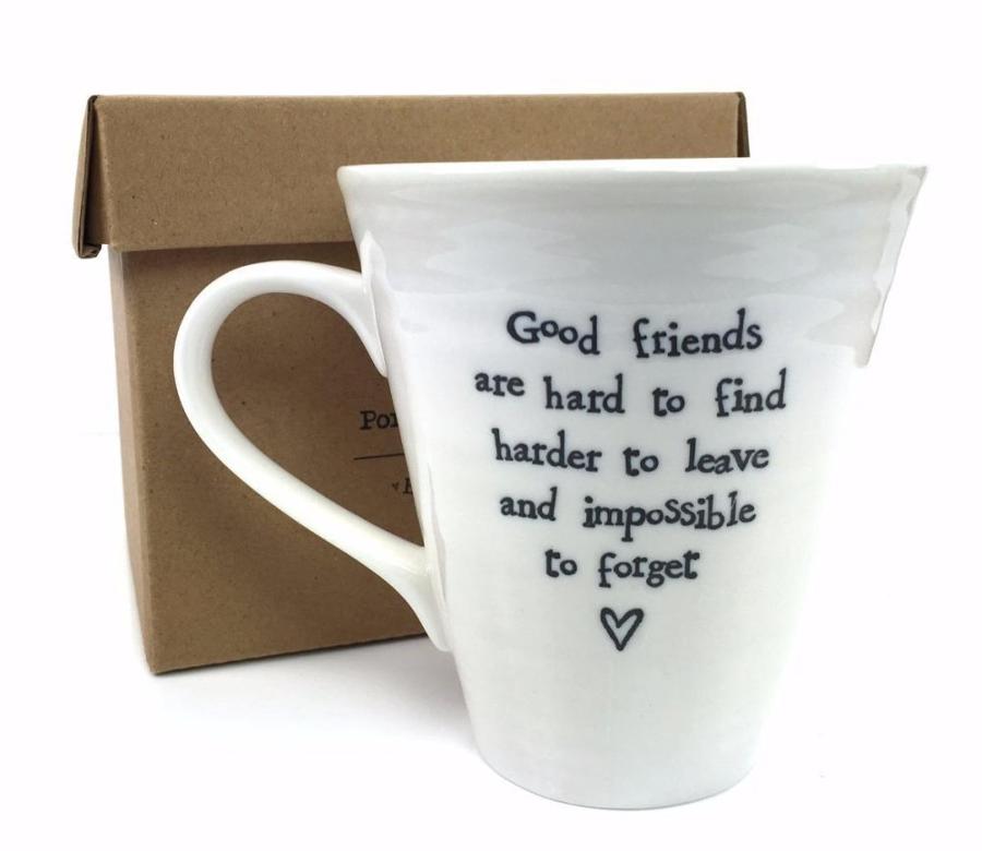 East of India - Boxed porcelain mug - Good friends are hard to find