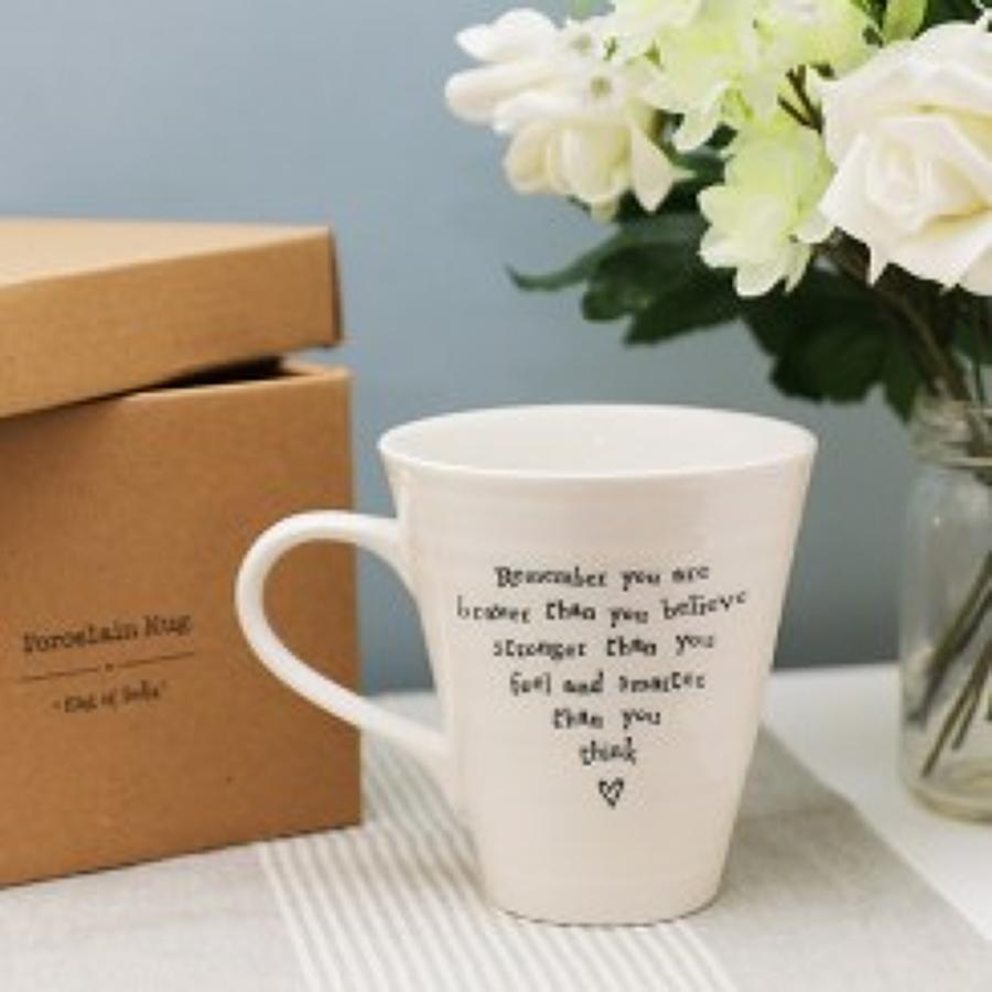 East of India - Boxed porcelain mug - Remember you are braver than you