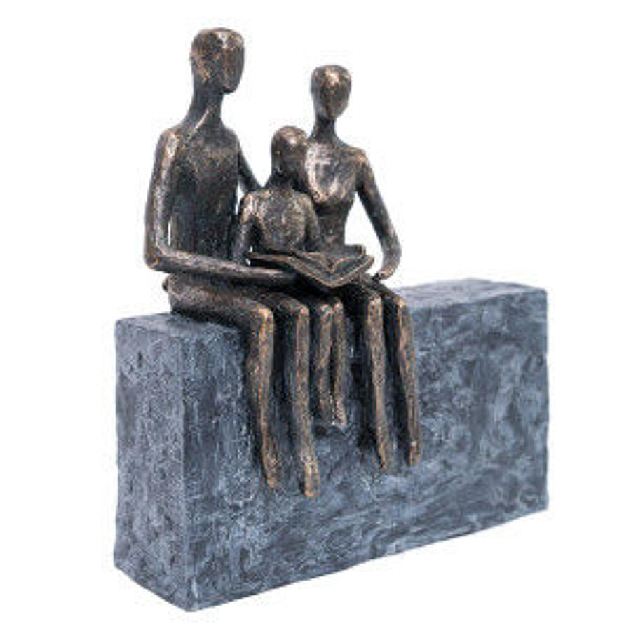 Family reading sculpture
