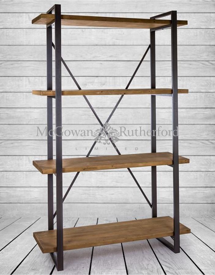 Camden metal and wood large shelf unit