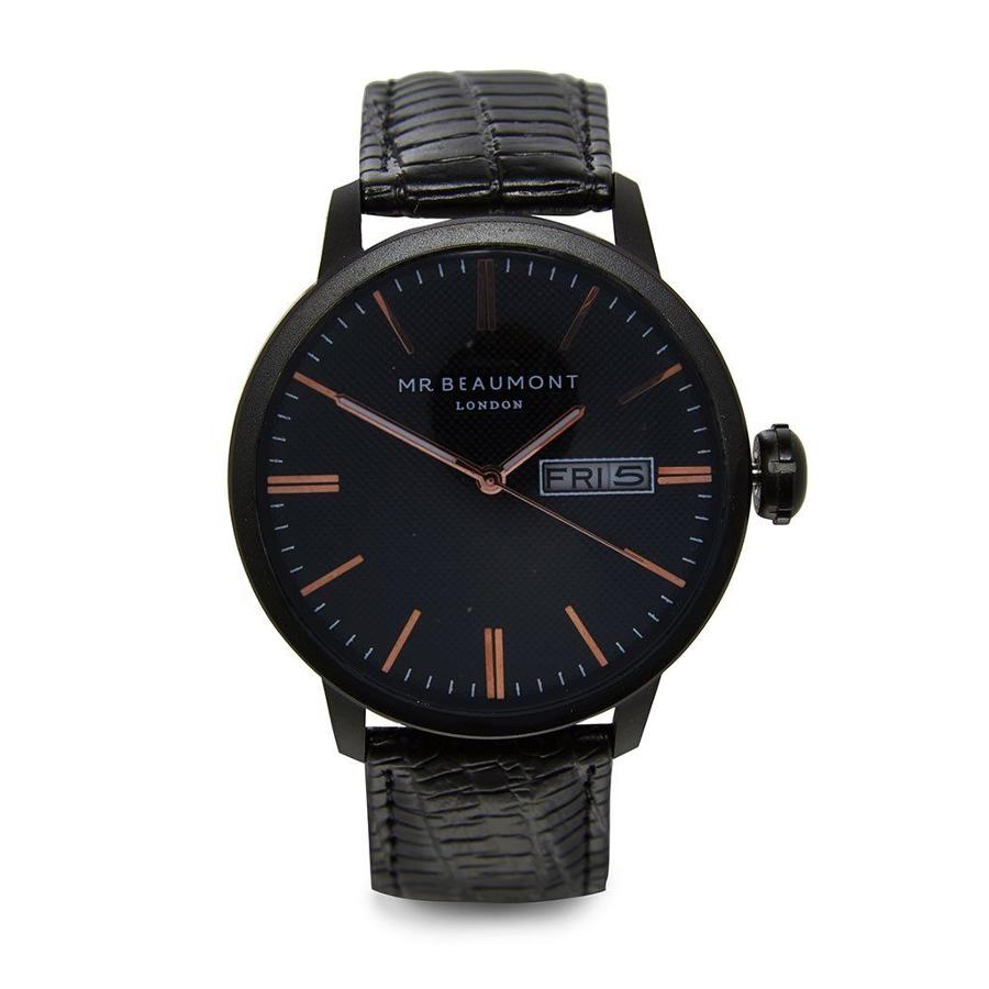 Mr Beaumont - Vintage - Matt case/black dial with rose gold markers -