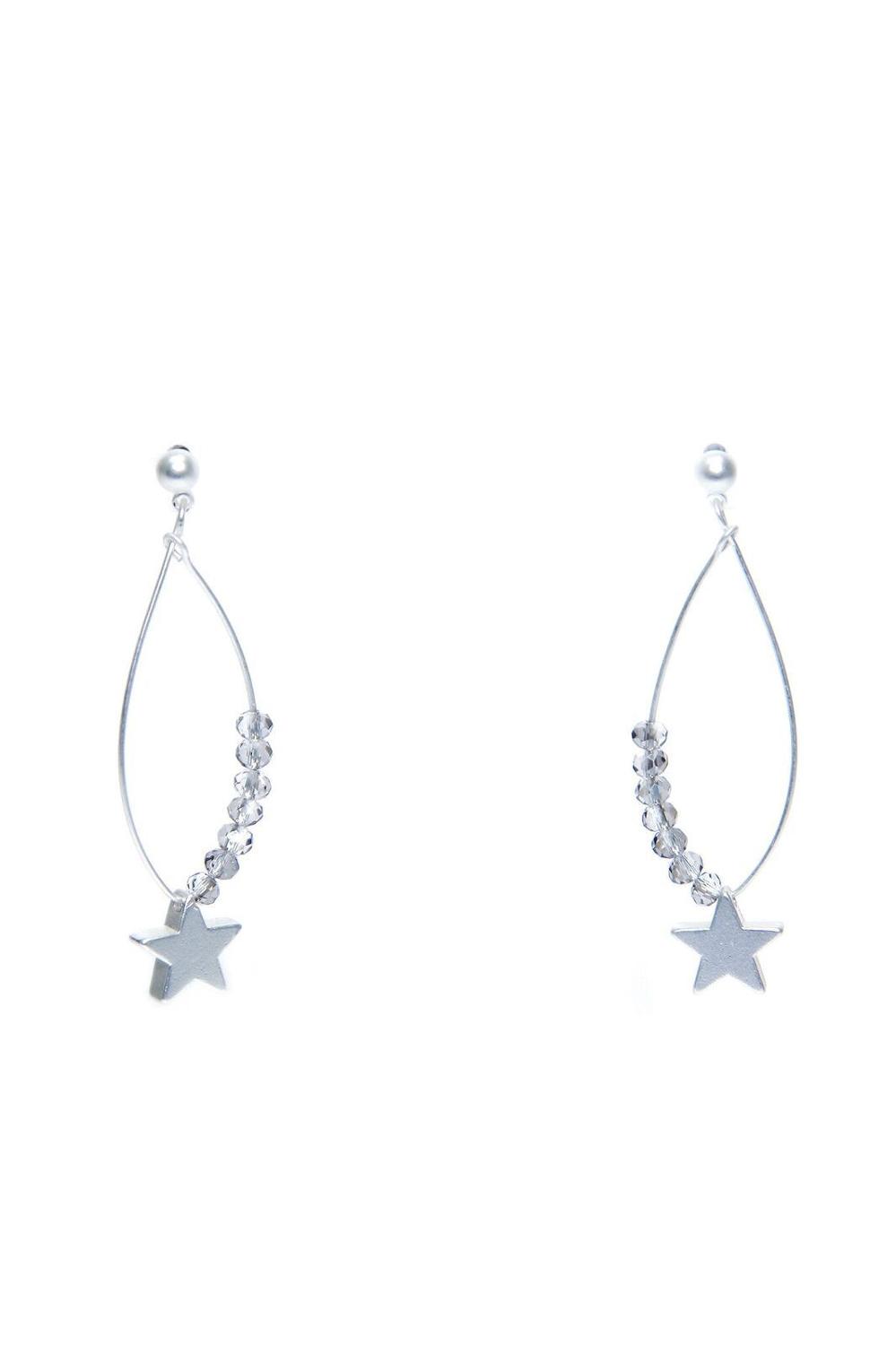 Envy - Silver Star and gems earrings