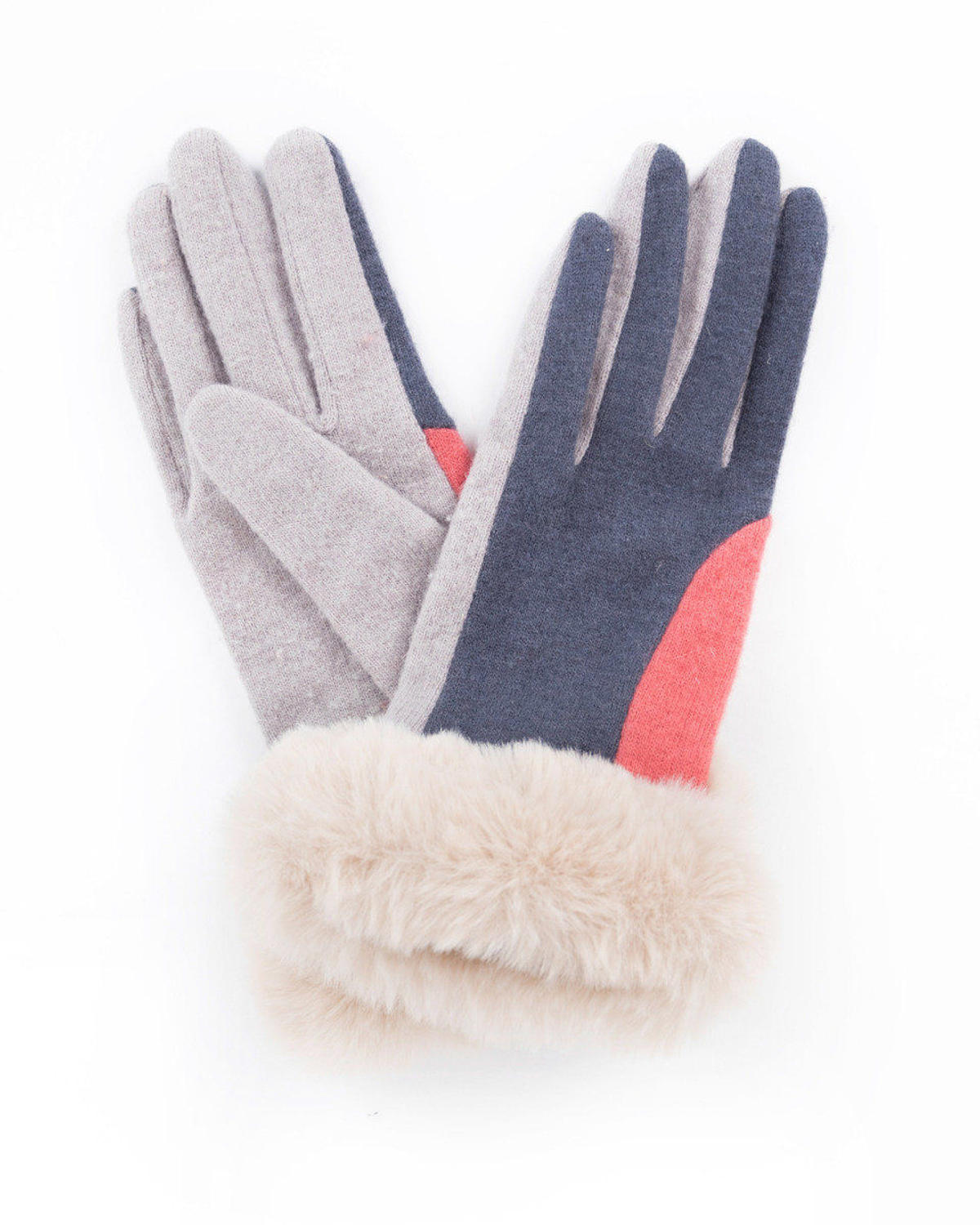 Powder - Alexandra wool gloves in Coral mix - One size