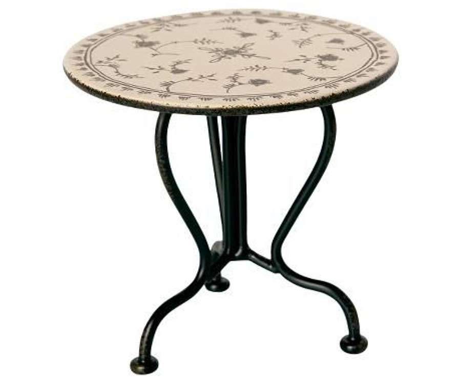 Maileg-vintage tea table-mirco table top with pretty floral pattern