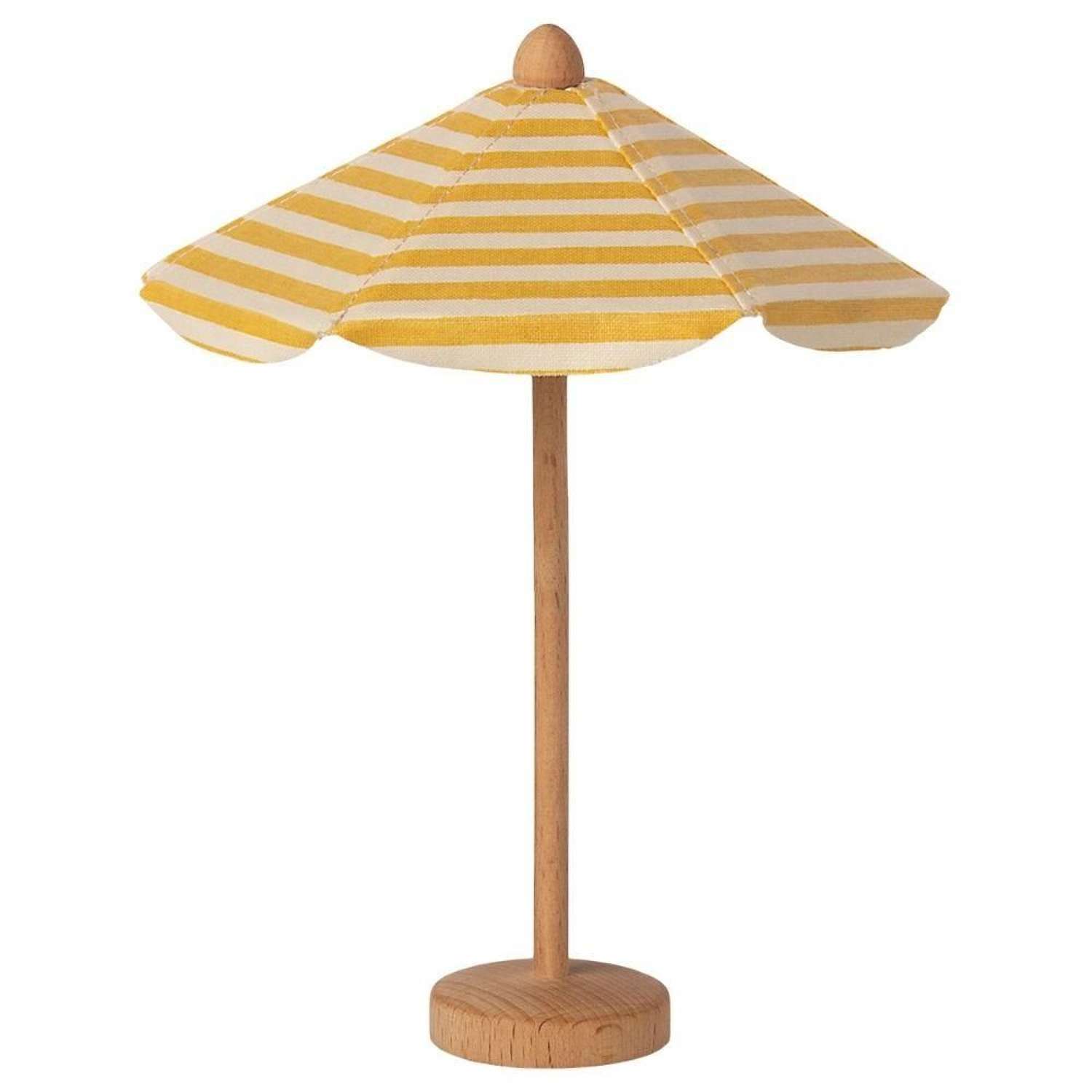 Maileg - Beach umbrella -small umbrella made of fabric with wood stand