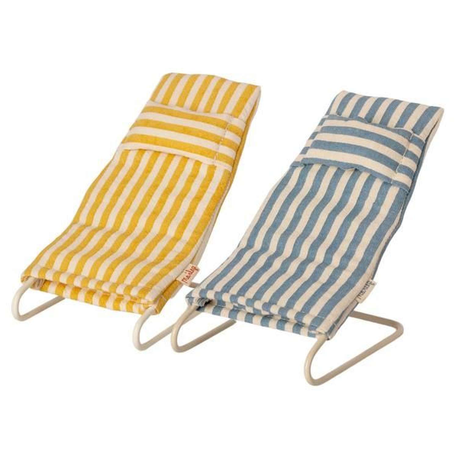 Maileg- Beach chair set -  pair of striped beach chairs