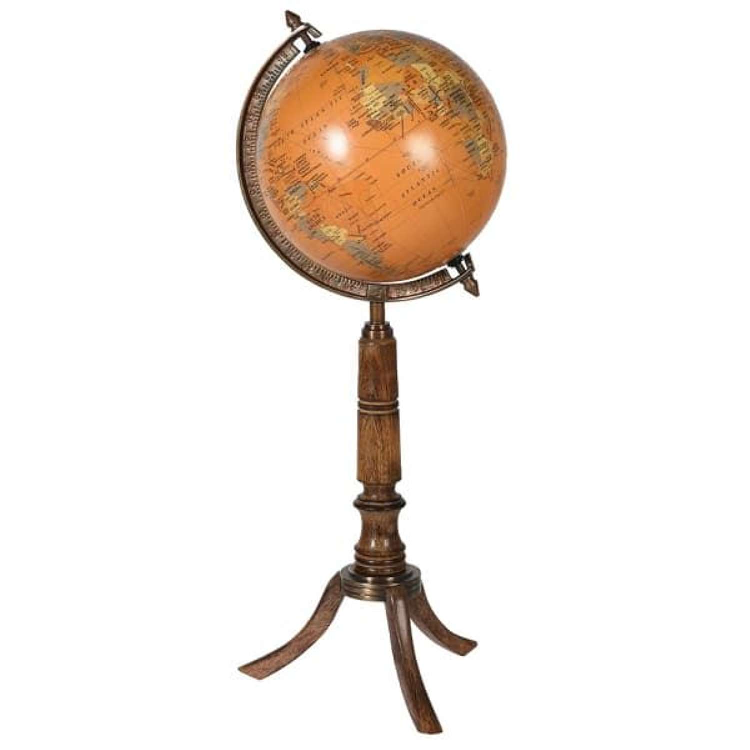 Globe On Antique Brass Stand