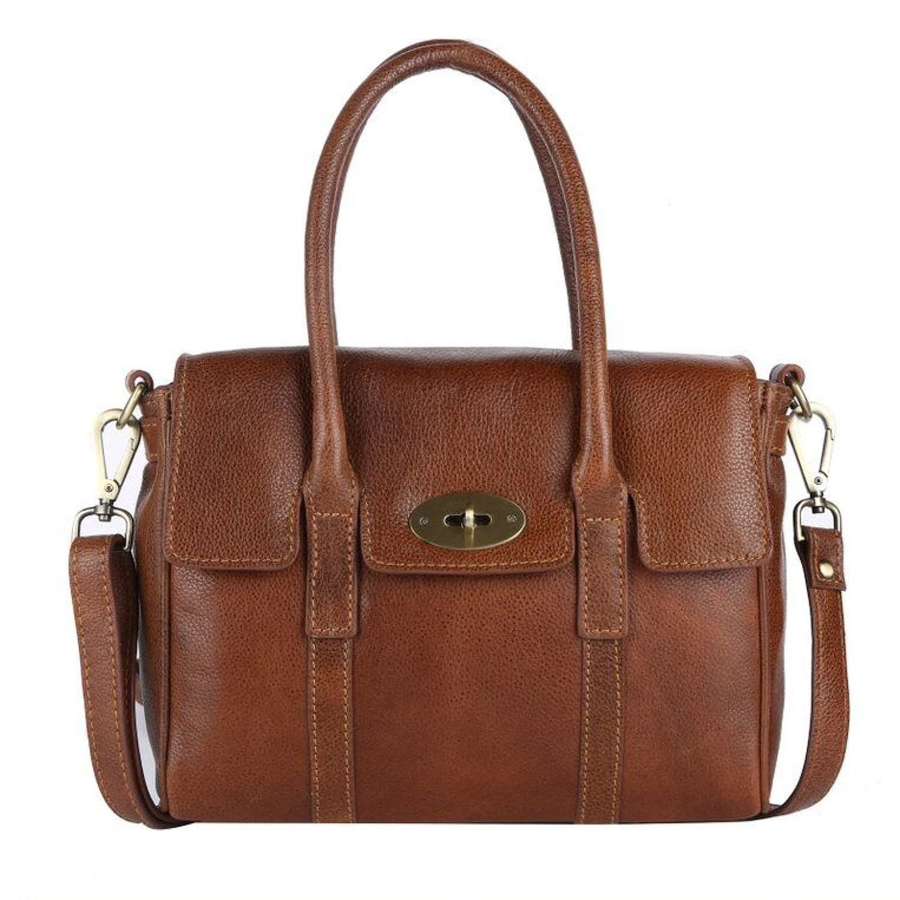 Leather Handbag Cognac - M-62