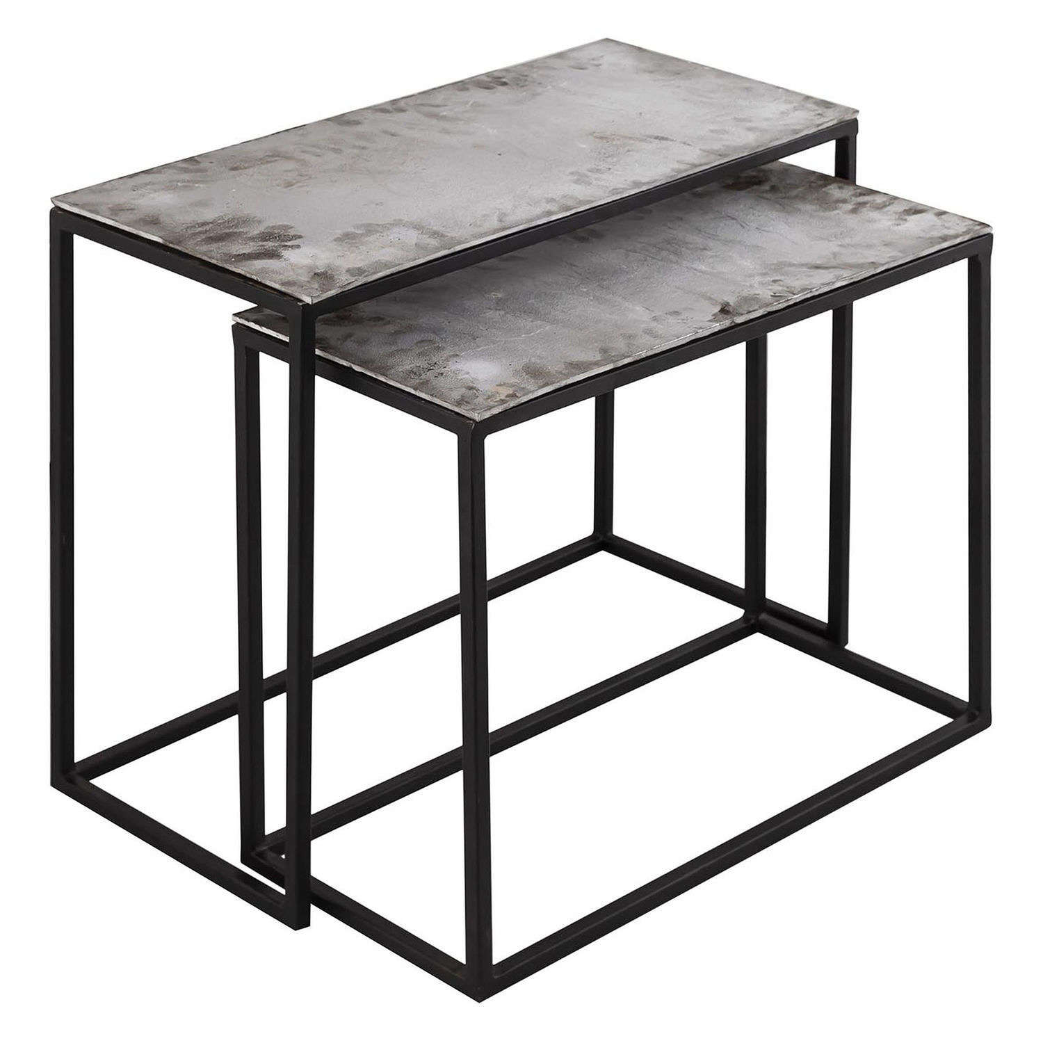 Silver set of 2 Tables - Ref 21546