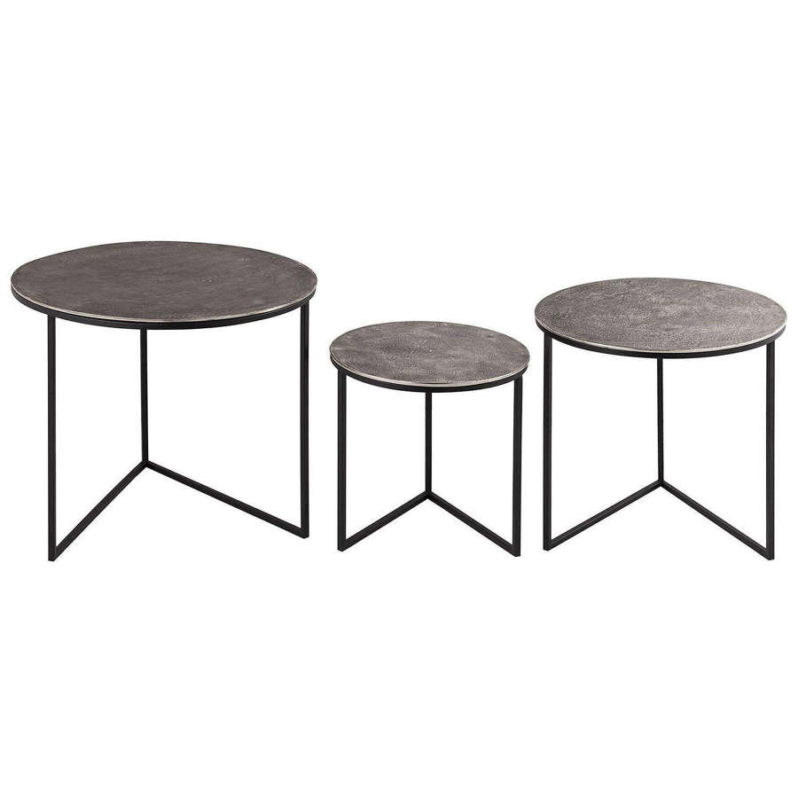 Silver set of Three Round Tables  Ref-21549