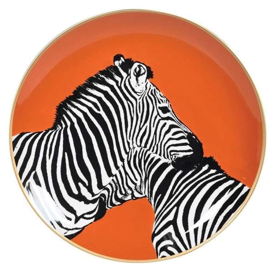 Decorative Plate, Pair of Zebras. Ref JNC226.