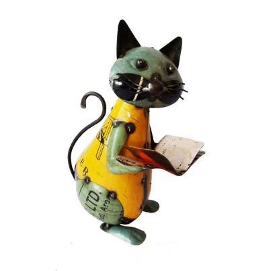 Recycled Iron Cat- Take a Break. Ref MH-6208