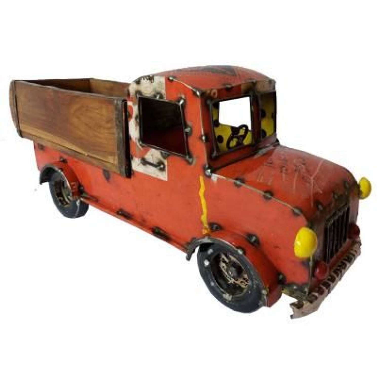 Recycled Iron Truck with Wooden Flower Planter. Ref MH-6162