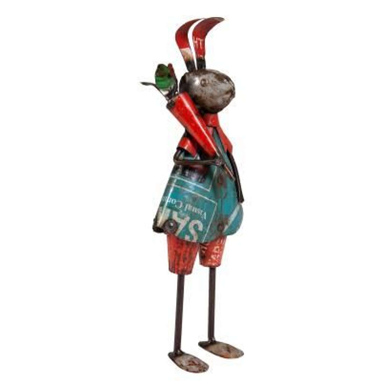 Recycled Iron Rabbit with Carrot. Ref MH-6040