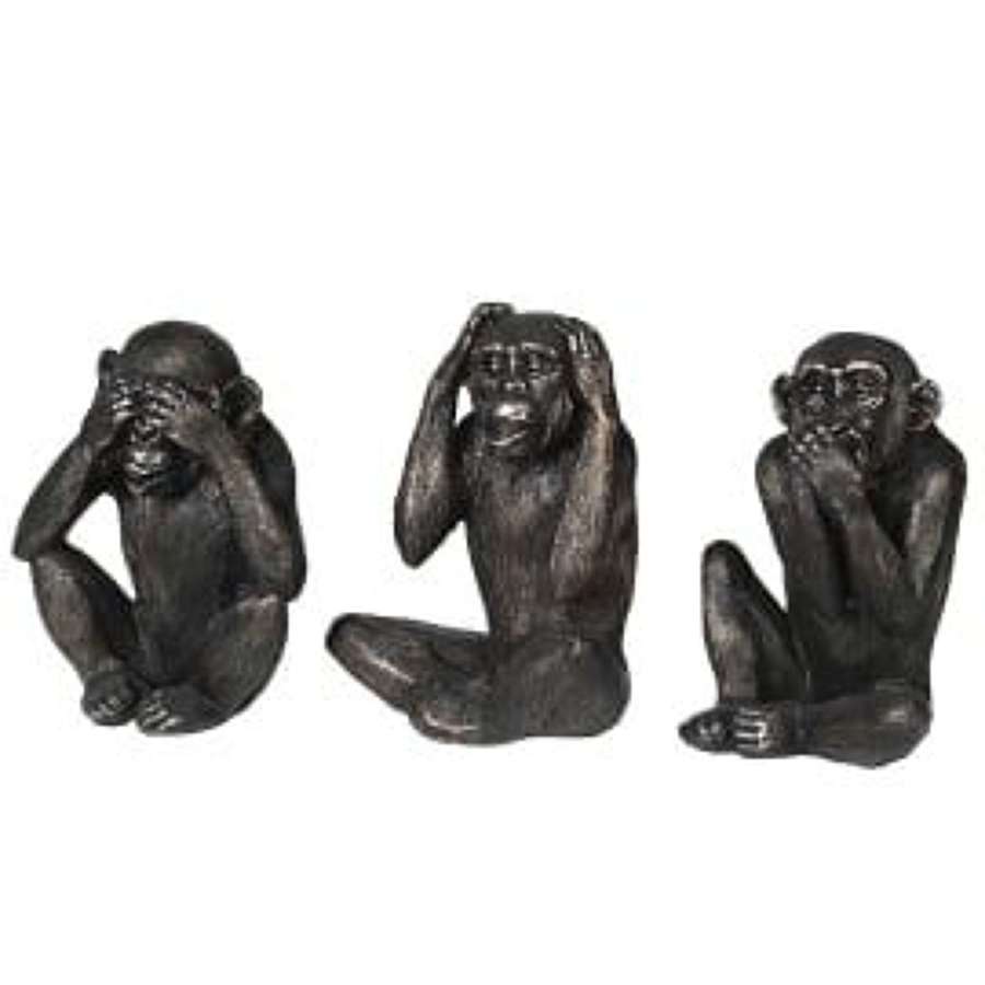 Set of 3 No Evil Monkeys. Ref NAN187