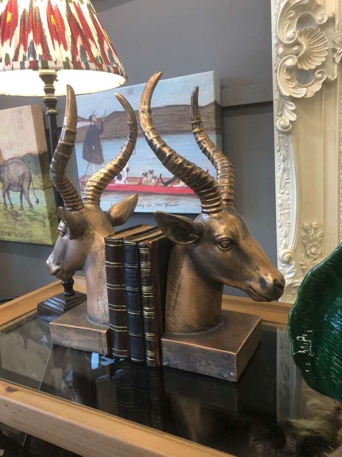 Bronzed Antelope Bookends