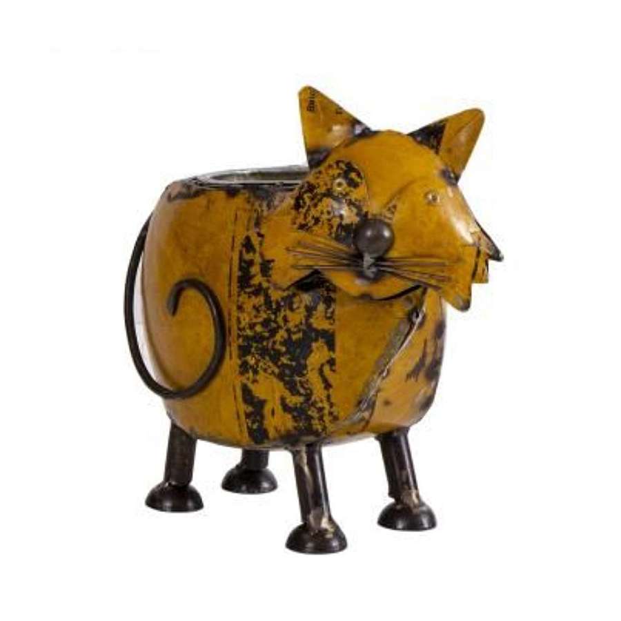Recycled Iron Cat Planter. Ref MH-5940