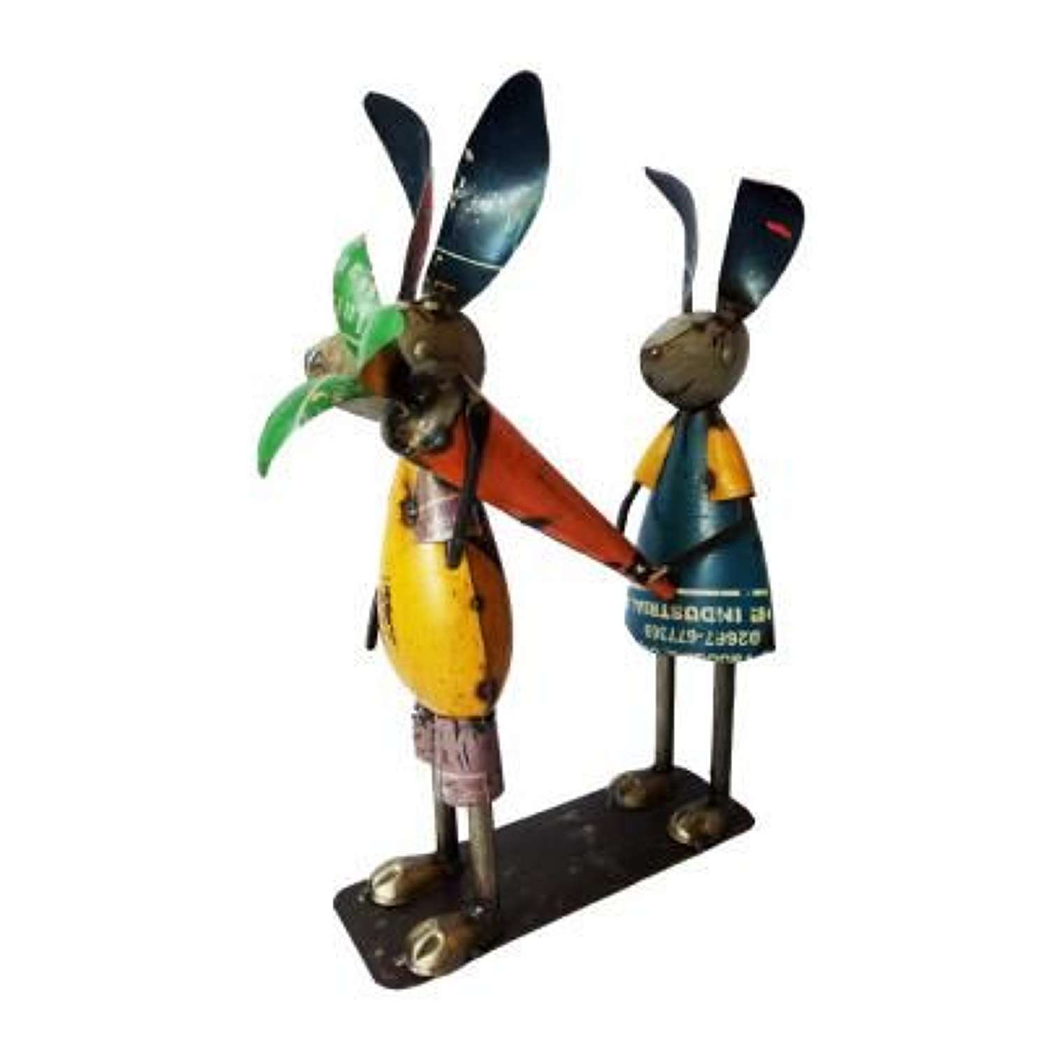 Recycled Iron Rabbits. Sharing the Load. Ref MH-6236