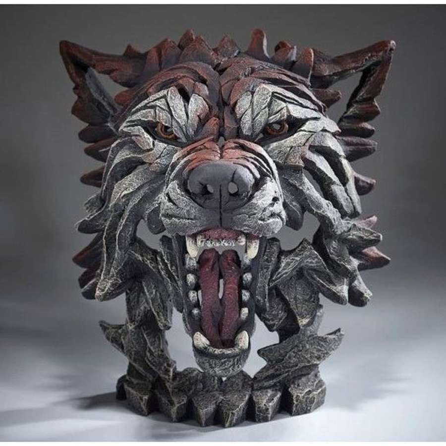 Edge Sculpture Wolf Bust - Timber