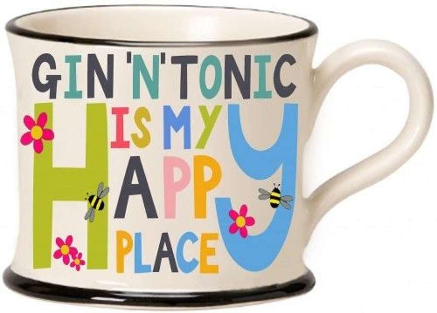 Moorland Pottery - Gin `n` Tonic is my happy place mug