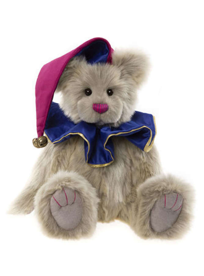 Charlie Bears - Smirk - clown bear with collar & hat with bell