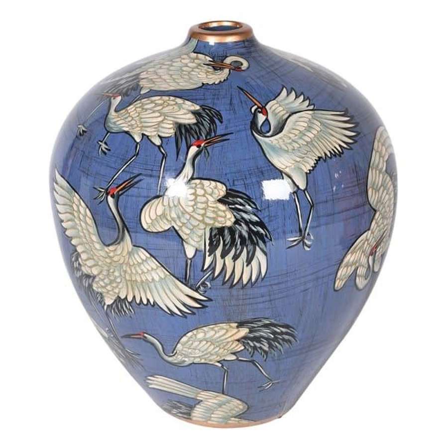 Ceramic Vase With Storks - Ref DWC111