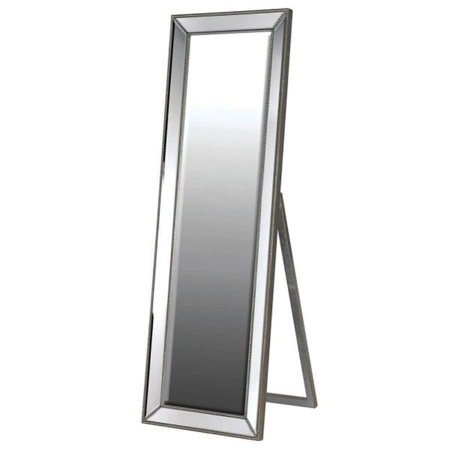 Floor Standing Pewter Cheval Mirror - Ref GYD002