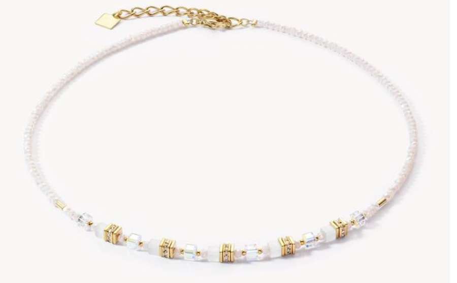 Mini Cubes necklace gold white 4565101416